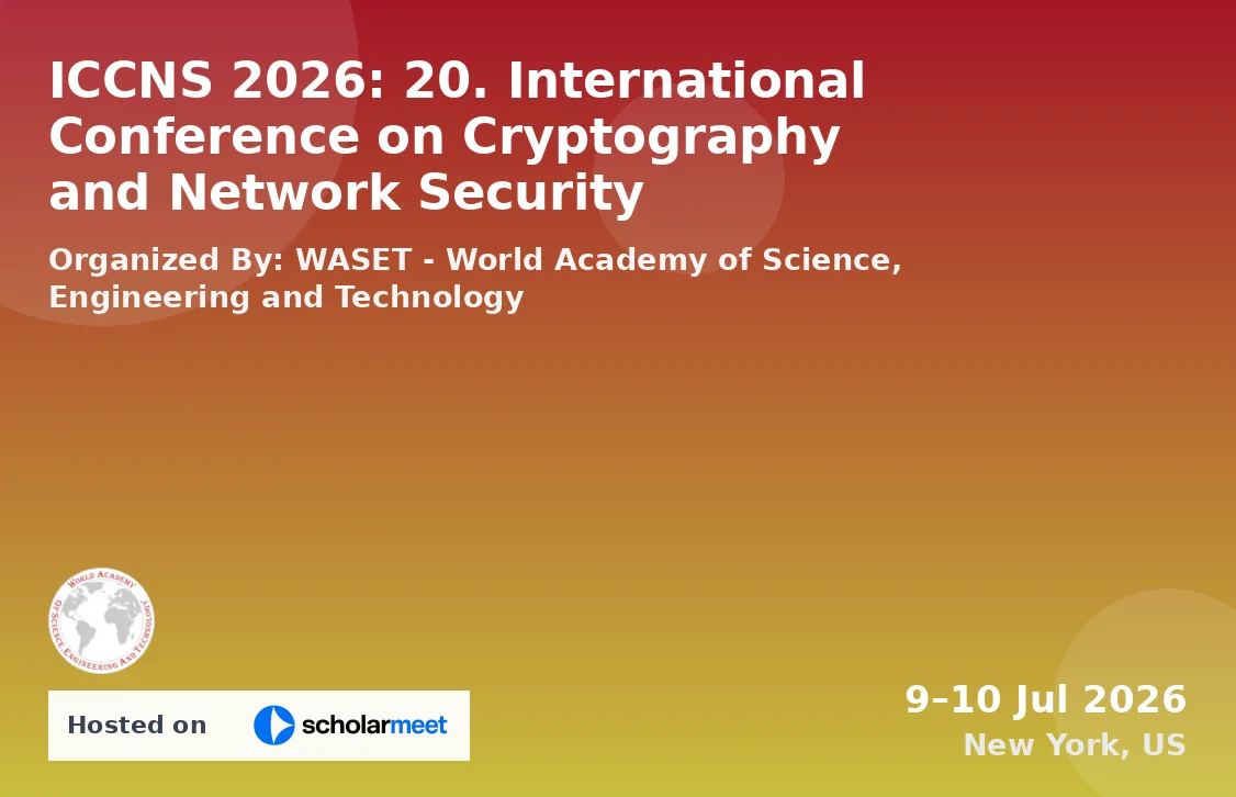 ICCNS 2026: 20. International Conference on Cryptography and Network Security