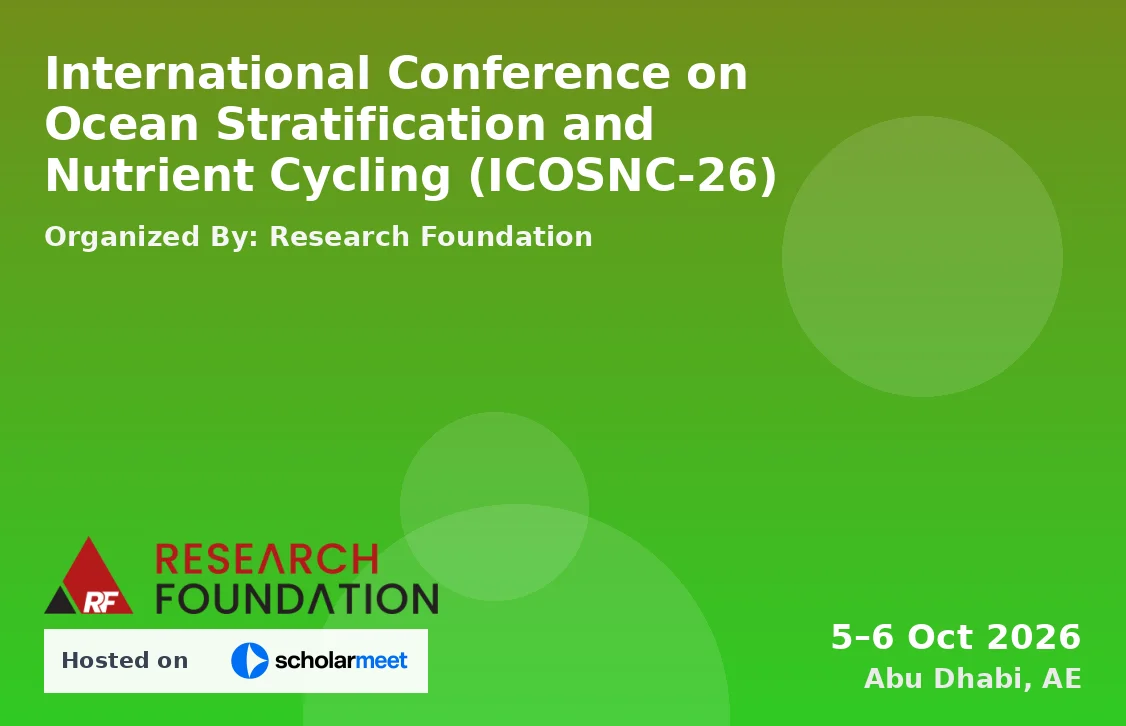International Conference on Ocean Stratification and Nutrient Cycling (ICOSNC-26)