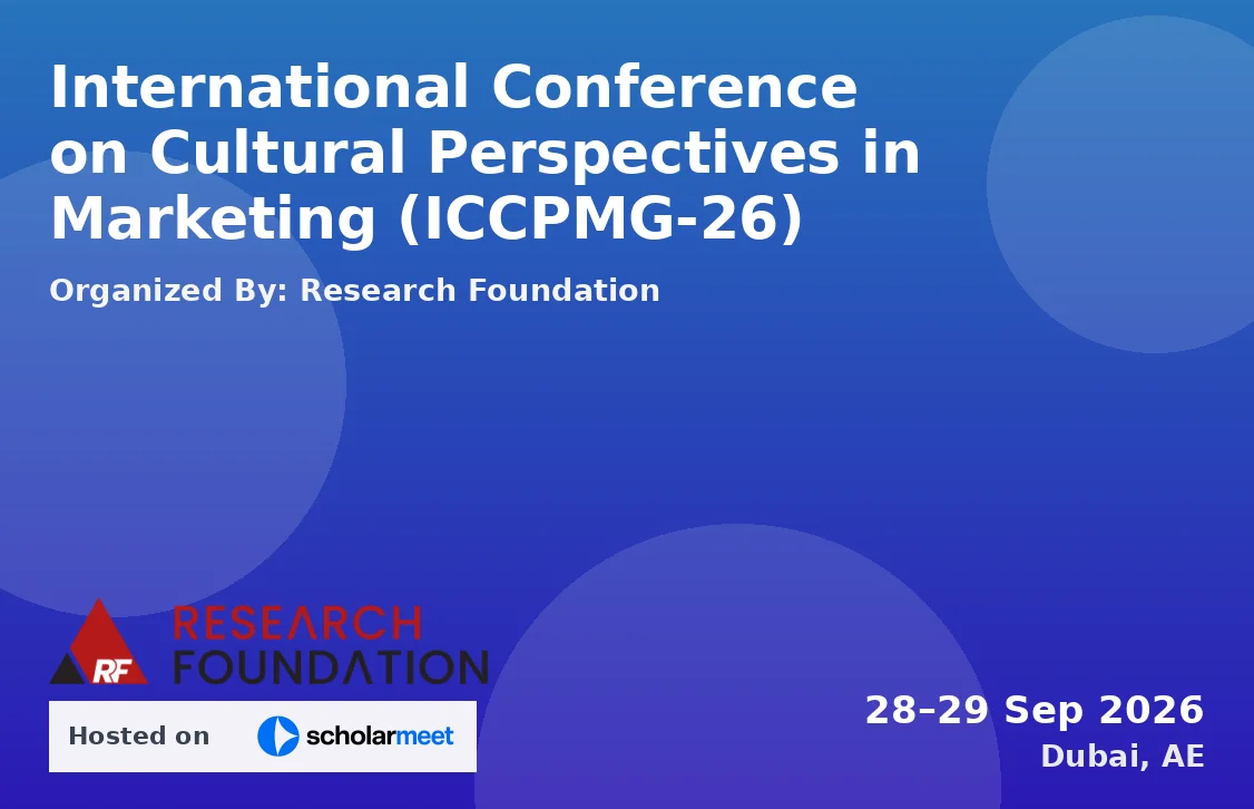 International Conference on Cultural Perspectives in Marketing (ICCPMG-26)