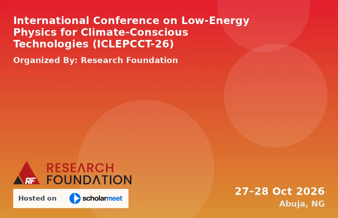 International Conference on Low-Energy Physics for Climate-Conscious Technologies (ICLEPCCT-26)