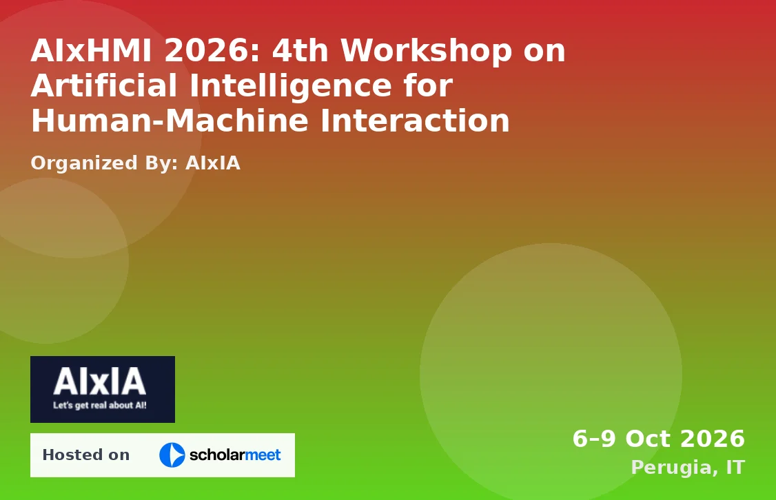 AIxHMI 2026: 4th Workshop on Artificial Intelligence for Human-Machine Interaction