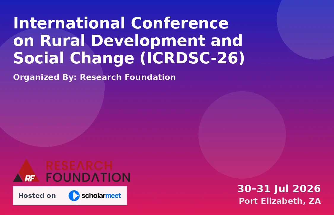 International Conference on Rural Development and Social Change (ICRDSC-26)