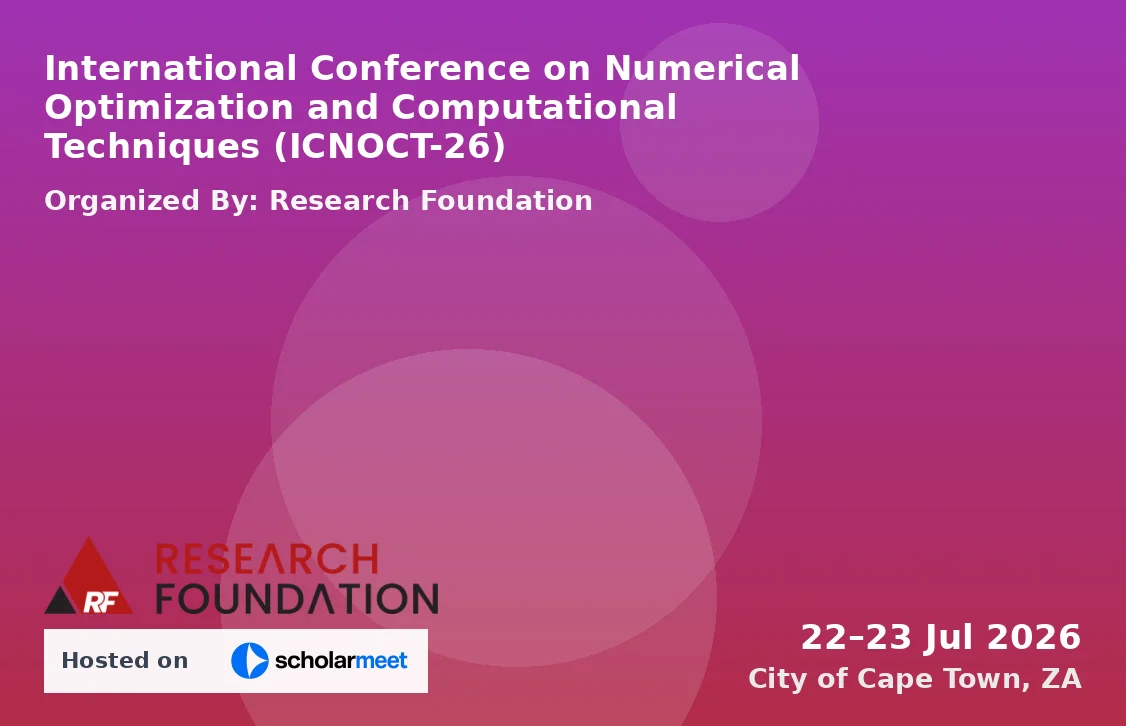 International Conference on Numerical Optimization and Computational Techniques (ICNOCT-26)