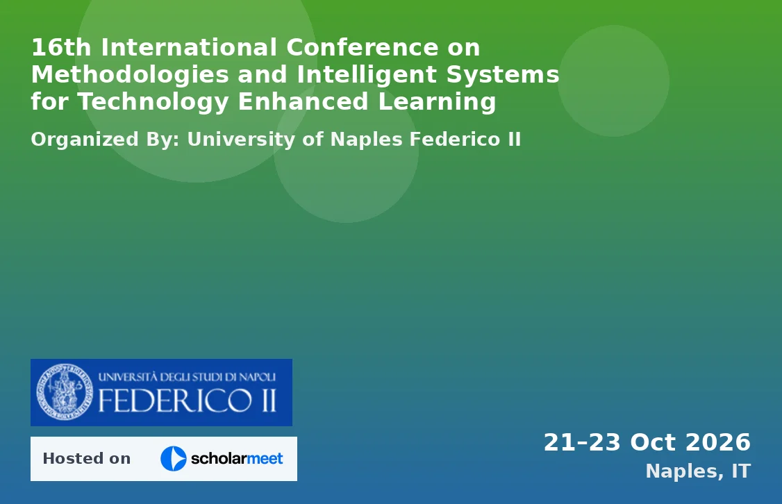16th International Conference on Methodologies and Intelligent Systems for Technology Enhanced Learning