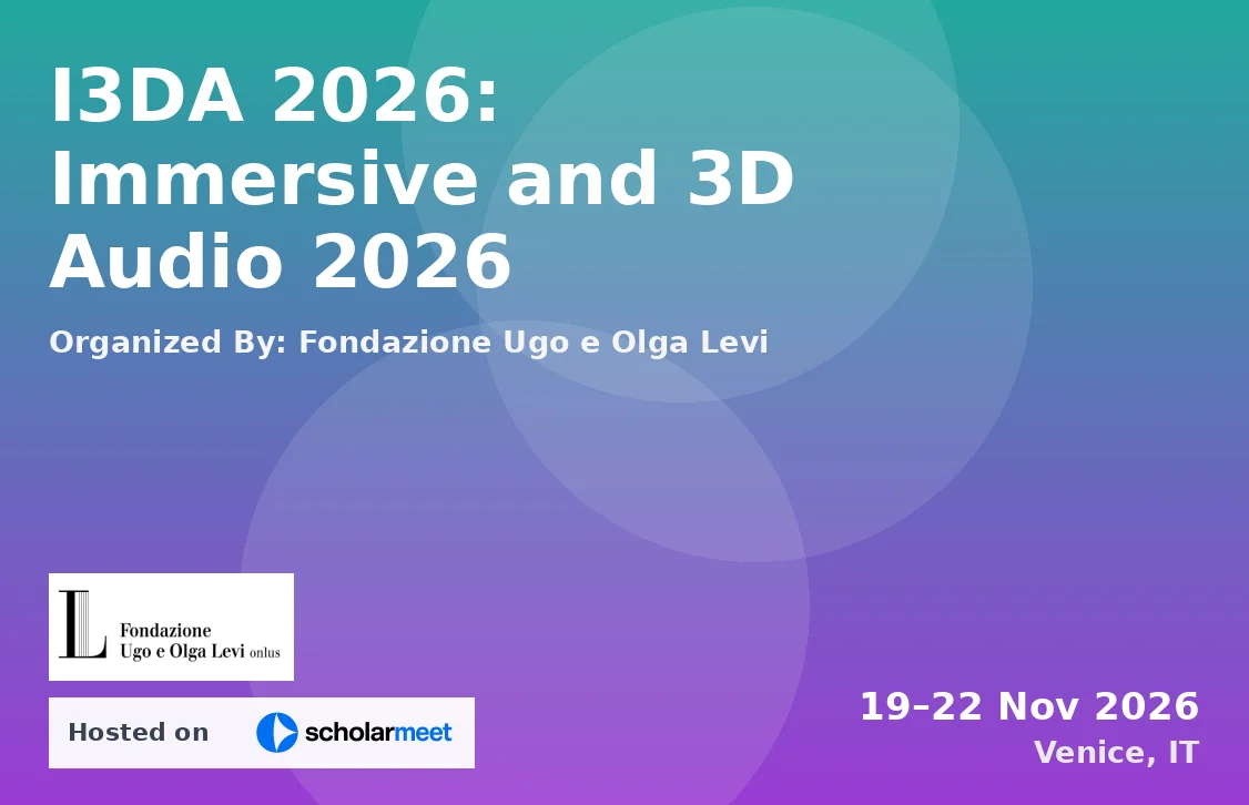 I3DA 2026: Immersive and 3D Audio 2026