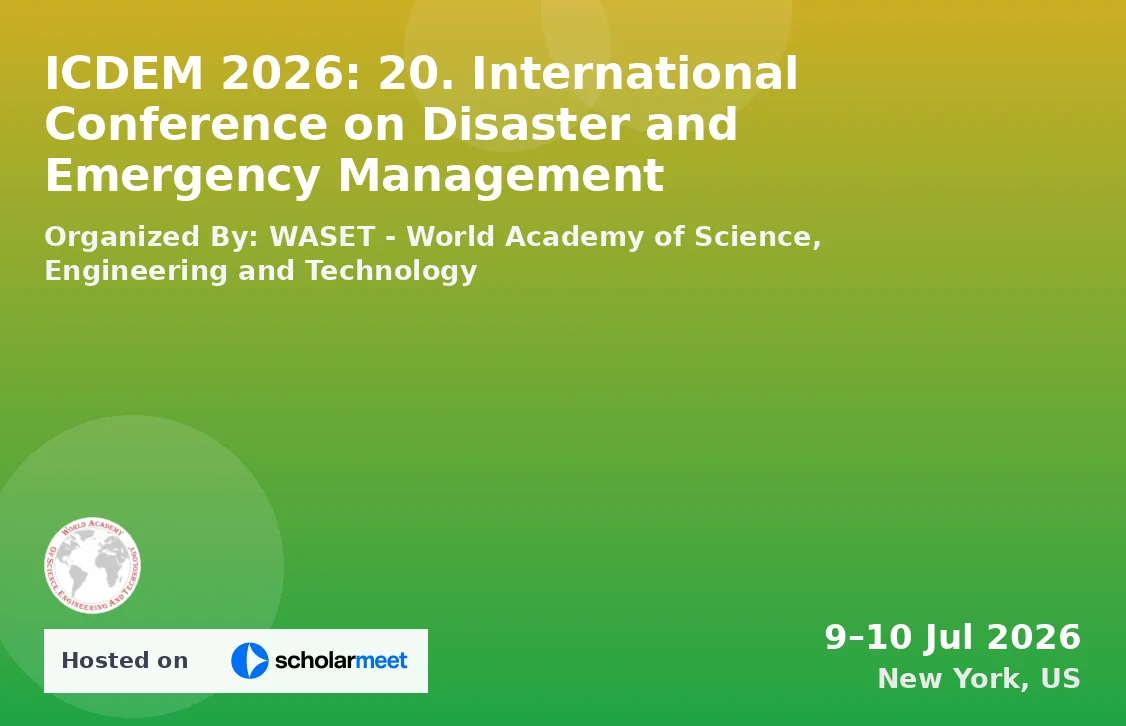 ICDEM 2026: 20. International Conference on Disaster and Emergency Management
