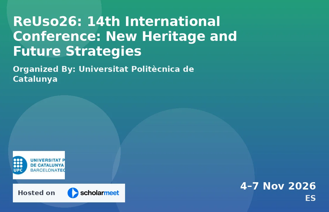 ReUso26: 14th International Conference: New Heritage and Future Strategies