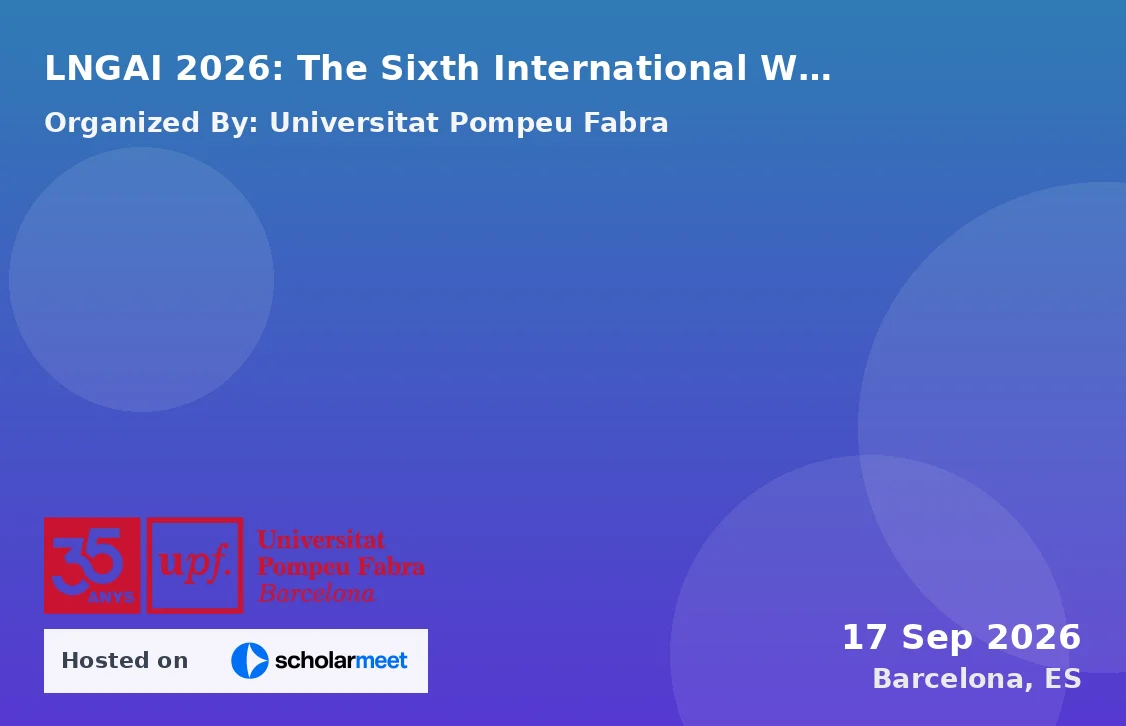 LNGAI 2026: The Sixth International Workshop on Logics and Argumentation for New-Generation Artificial Intelligence