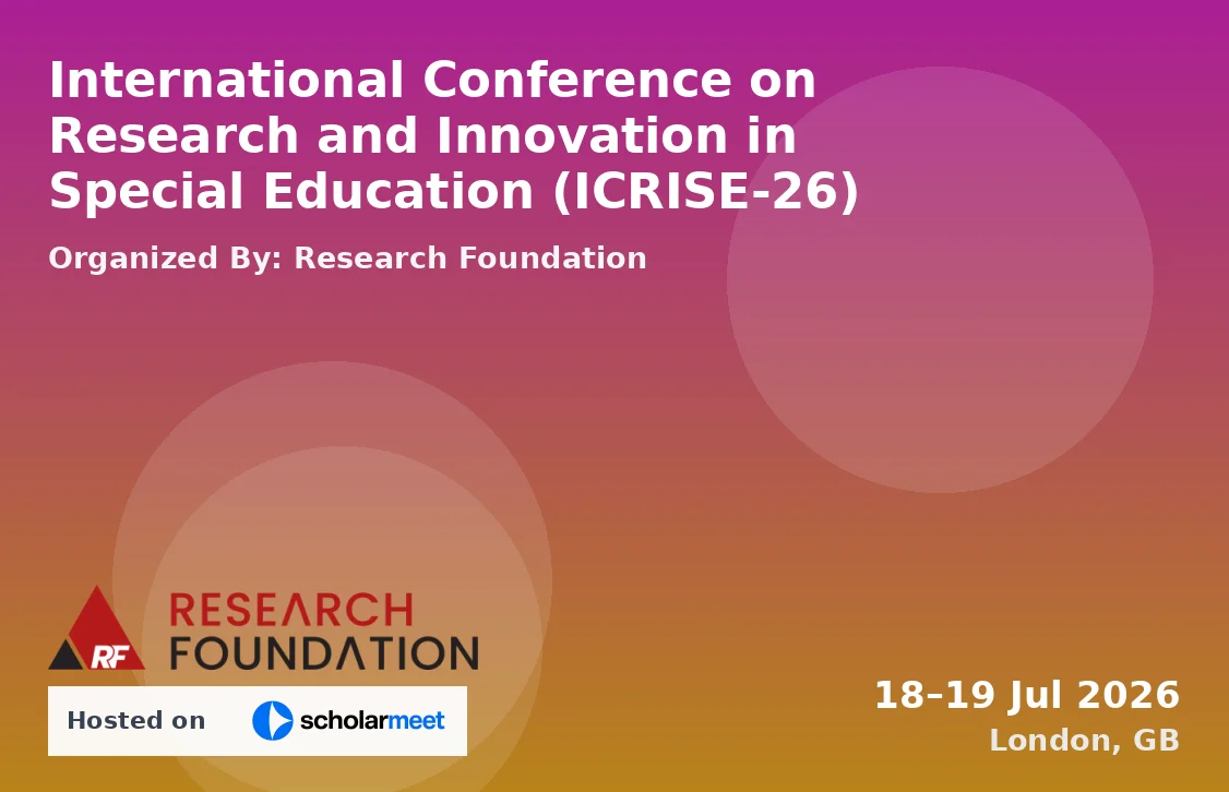 International Conference on Research and Innovation in Special Education (ICRISE-26)