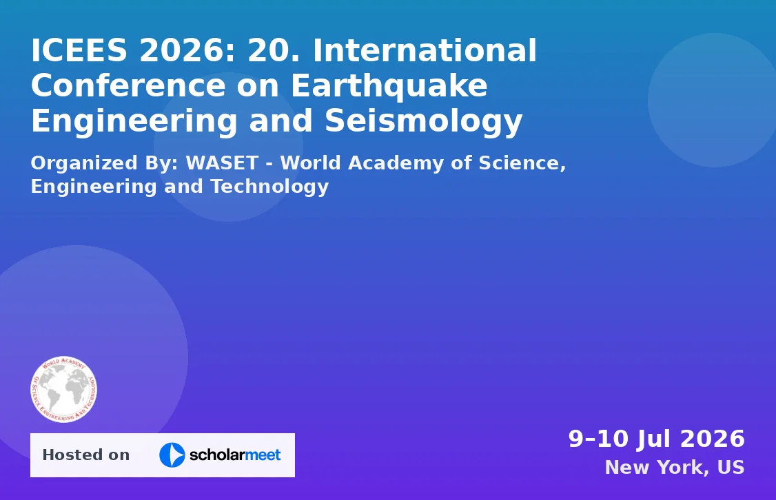 ICEES 2026: 20. International Conference on Earthquake Engineering and Seismology