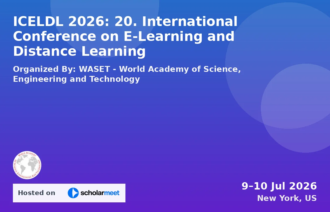 ICELDL 2026: 20. International Conference on E-Learning and Distance Learning