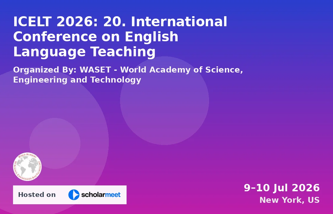 ICELT 2026: 20. International Conference on English Language Teaching