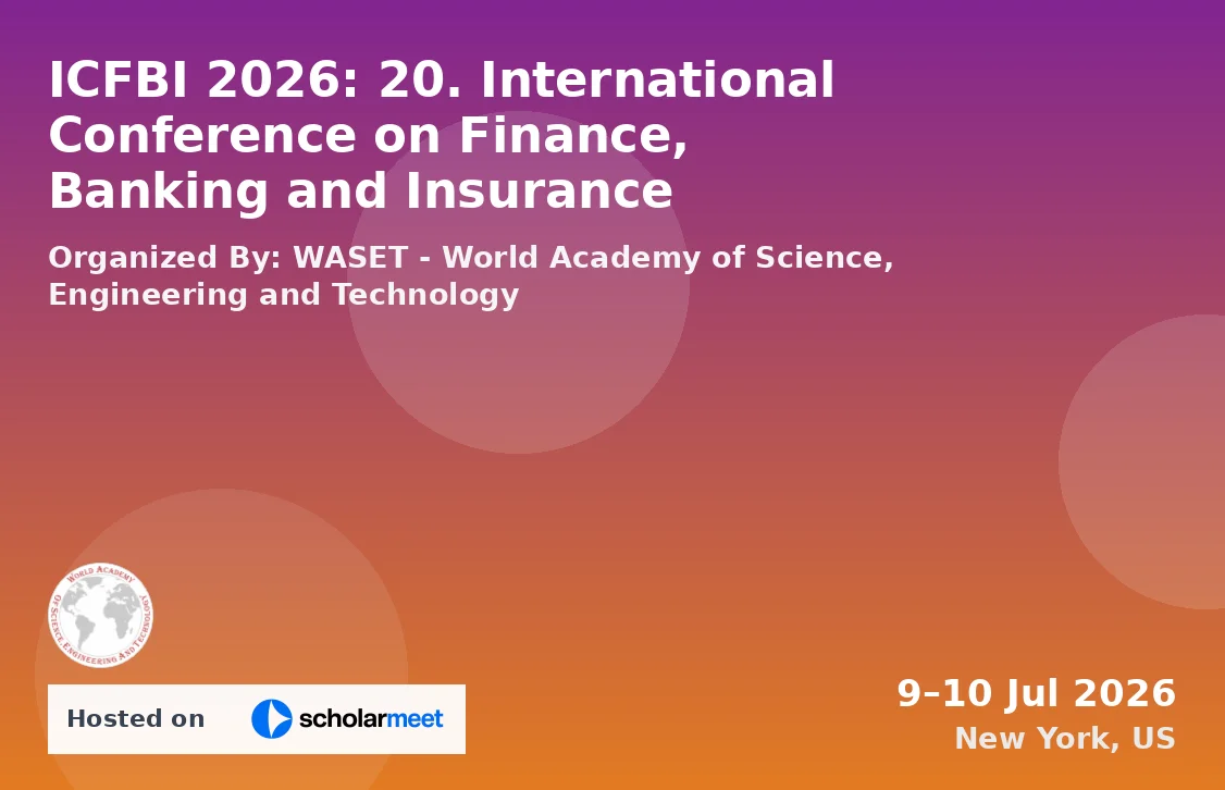 ICFBI 2026: 20. International Conference on Finance, Banking and Insurance