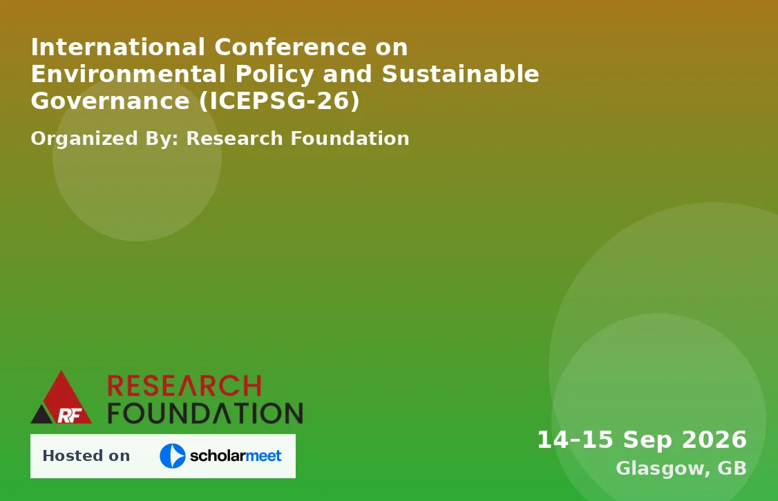 International Conference on Environmental Policy and Sustainable Governance (ICEPSG-26)
