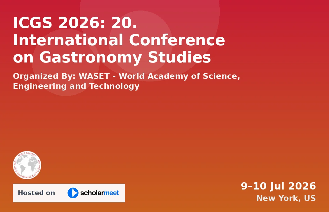 ICGS 2026: 20. International Conference on Gastronomy Studies