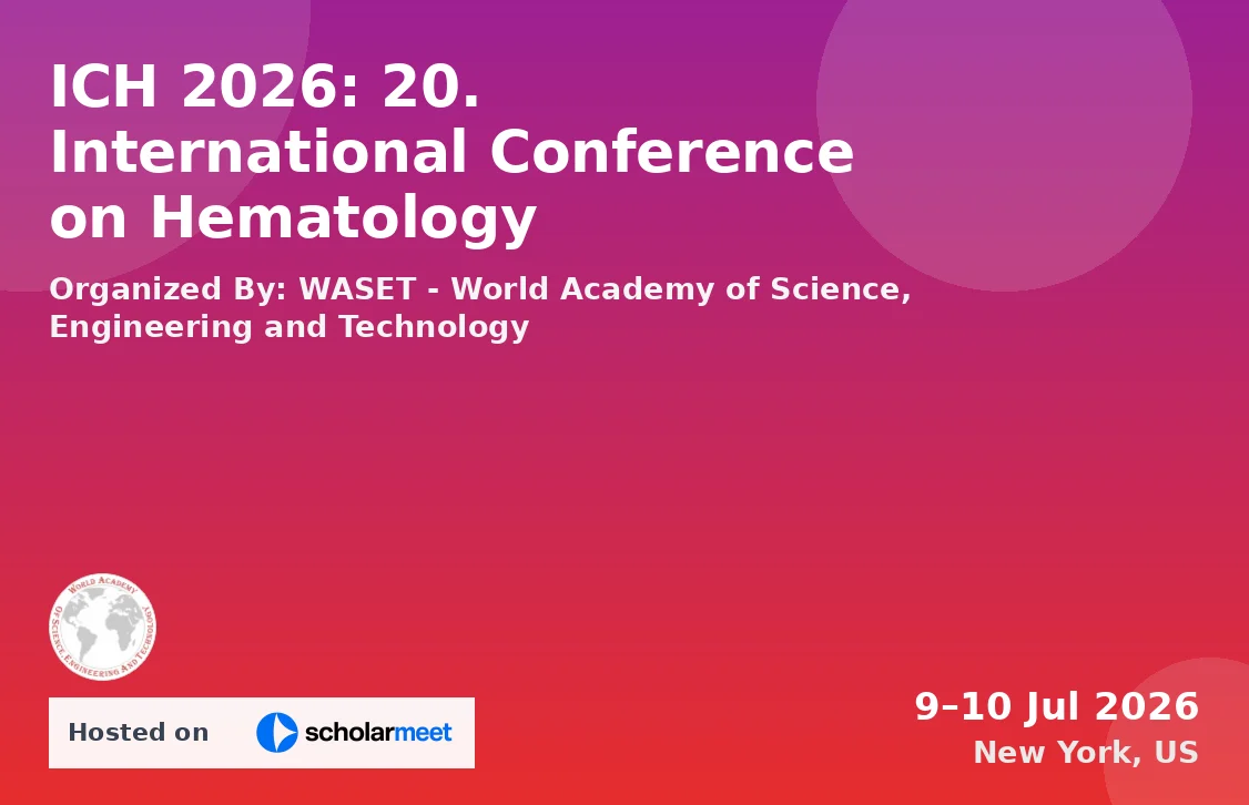 ICH 2026: 20. International Conference on Hematology