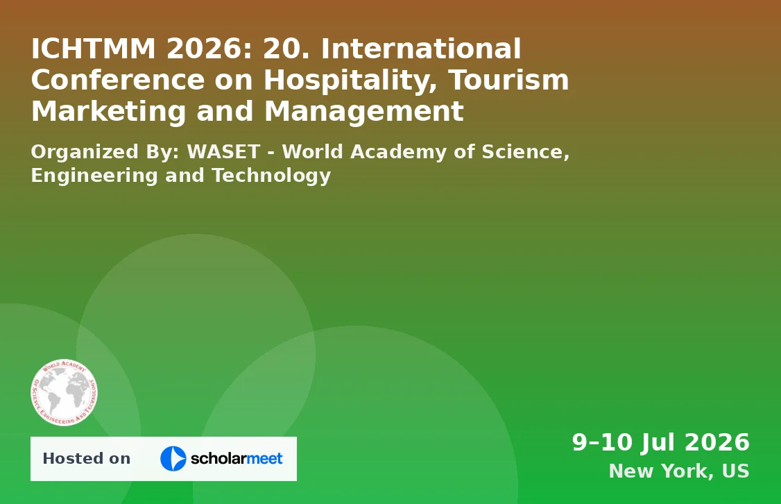 ICHTMM 2026: 20. International Conference on Hospitality, Tourism Marketing and Management