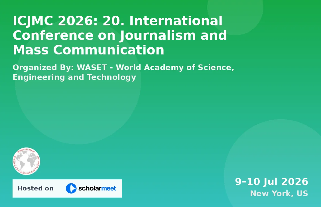ICJMC 2026: 20. International Conference on Journalism and Mass Communication