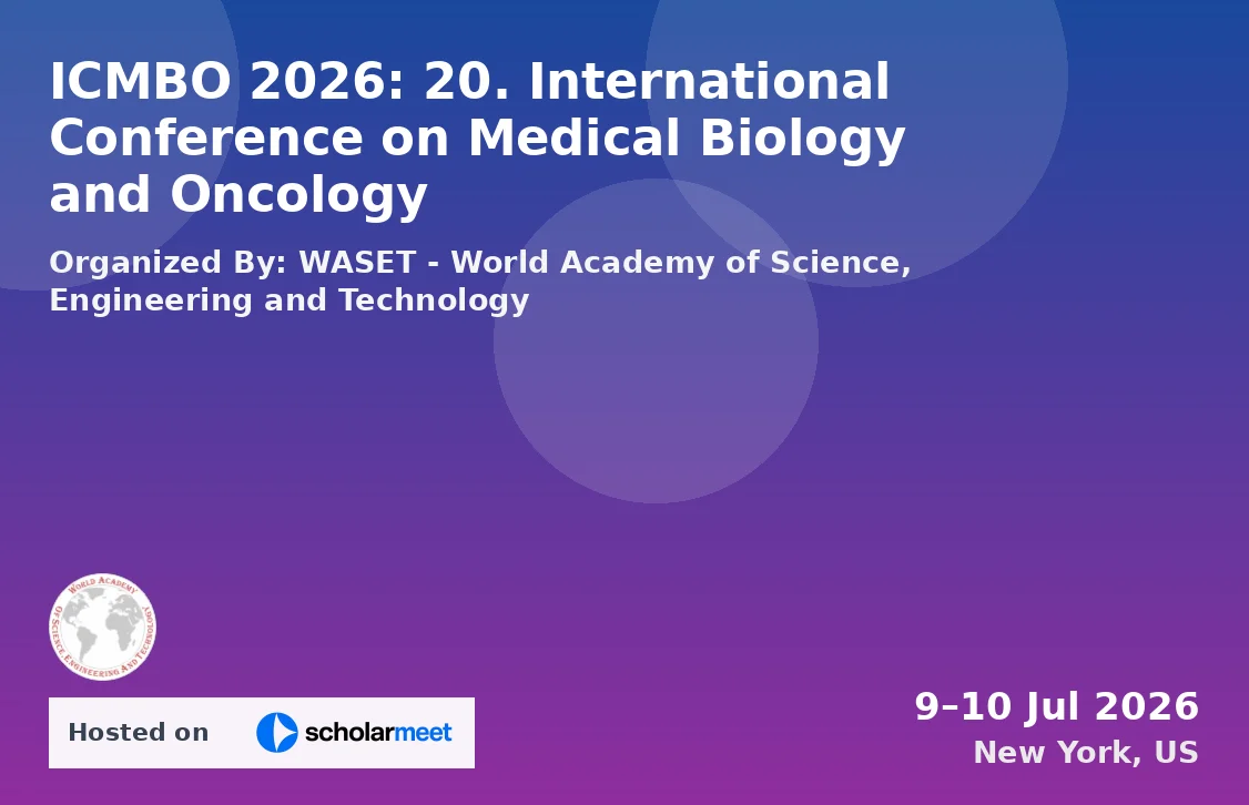 ICMBO 2026: 20. International Conference on Medical Biology and Oncology