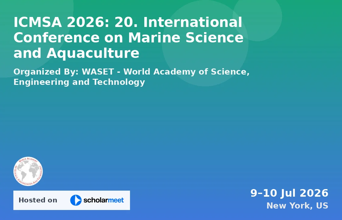 ICMSA 2026: 20. International Conference on Marine Science and Aquaculture