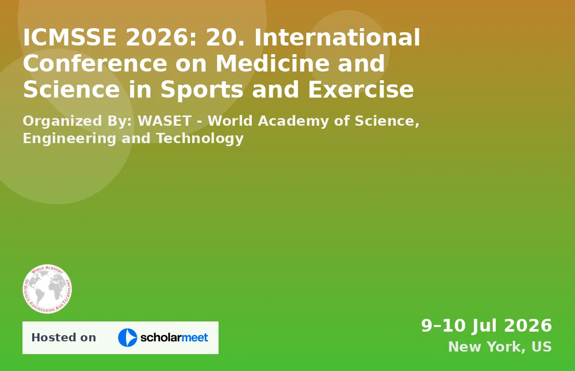 ICMSSE 2026: 20. International Conference on Medicine and Science in Sports and Exercise
