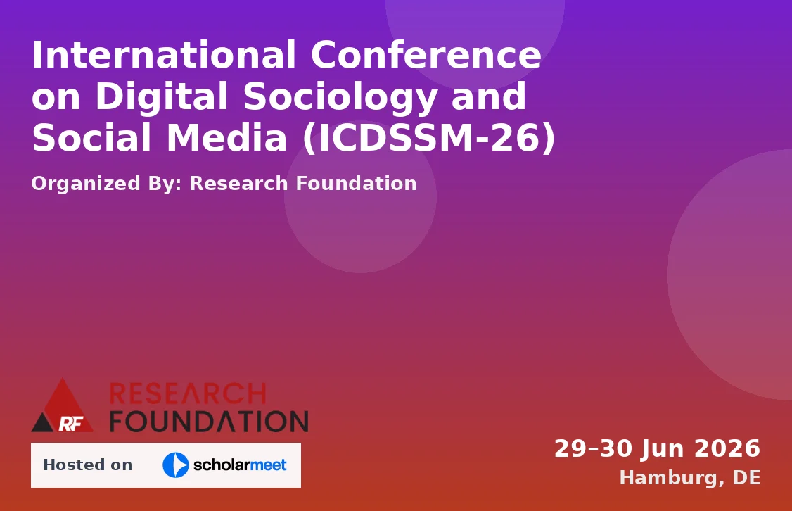 International Conference on Digital Sociology and Social Media (ICDSSM-26)