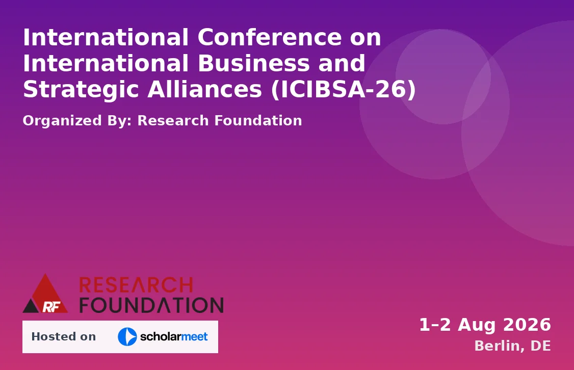 International Conference on International Business and Strategic Alliances (ICIBSA-26)