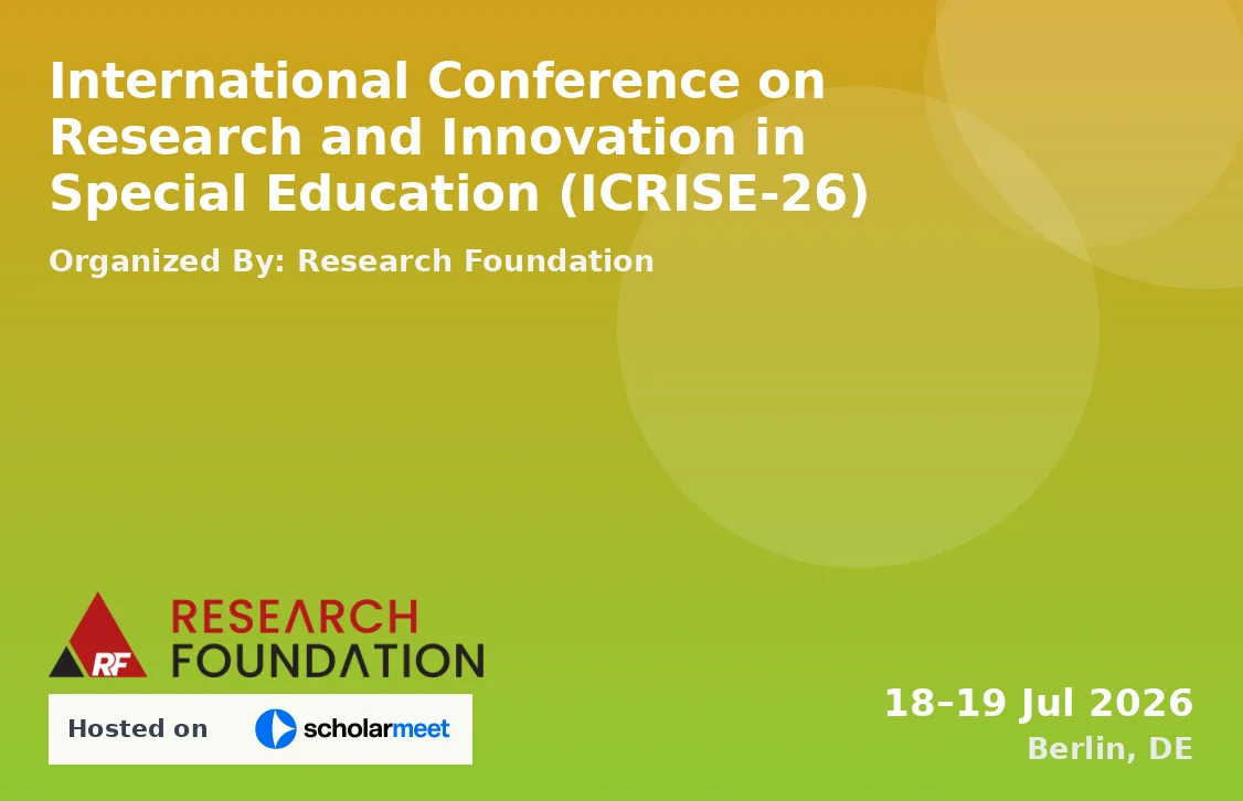 International Conference on Research and Innovation in Special Education (ICRISE-26)
