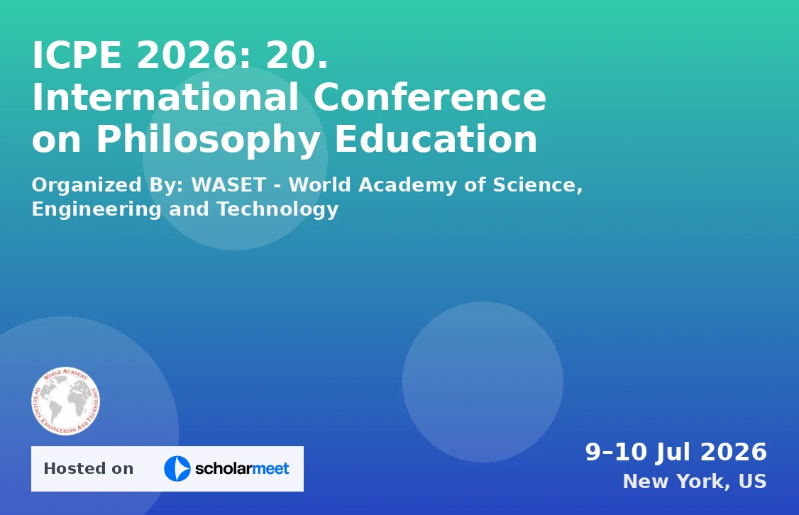ICPE 2026: 20. International Conference on Philosophy Education