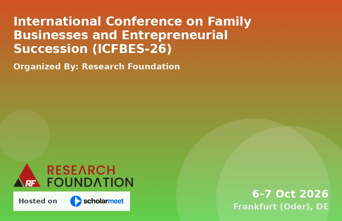 International Conference on Family Businesses and Entrepreneurial Succession (ICFBES-26)