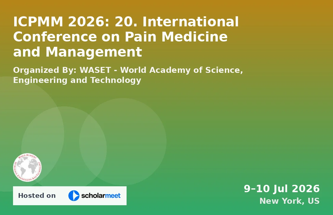 ICPMM 2026: 20. International Conference on Pain Medicine and Management