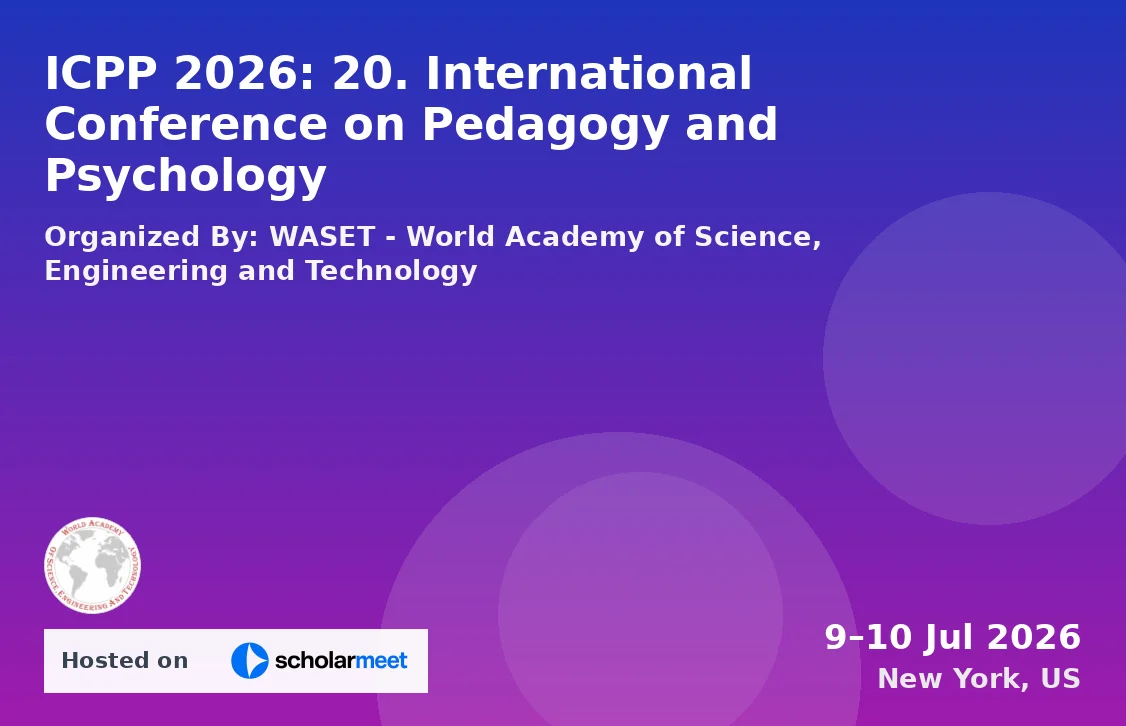 ICPP 2026: 20. International Conference on Pedagogy and Psychology