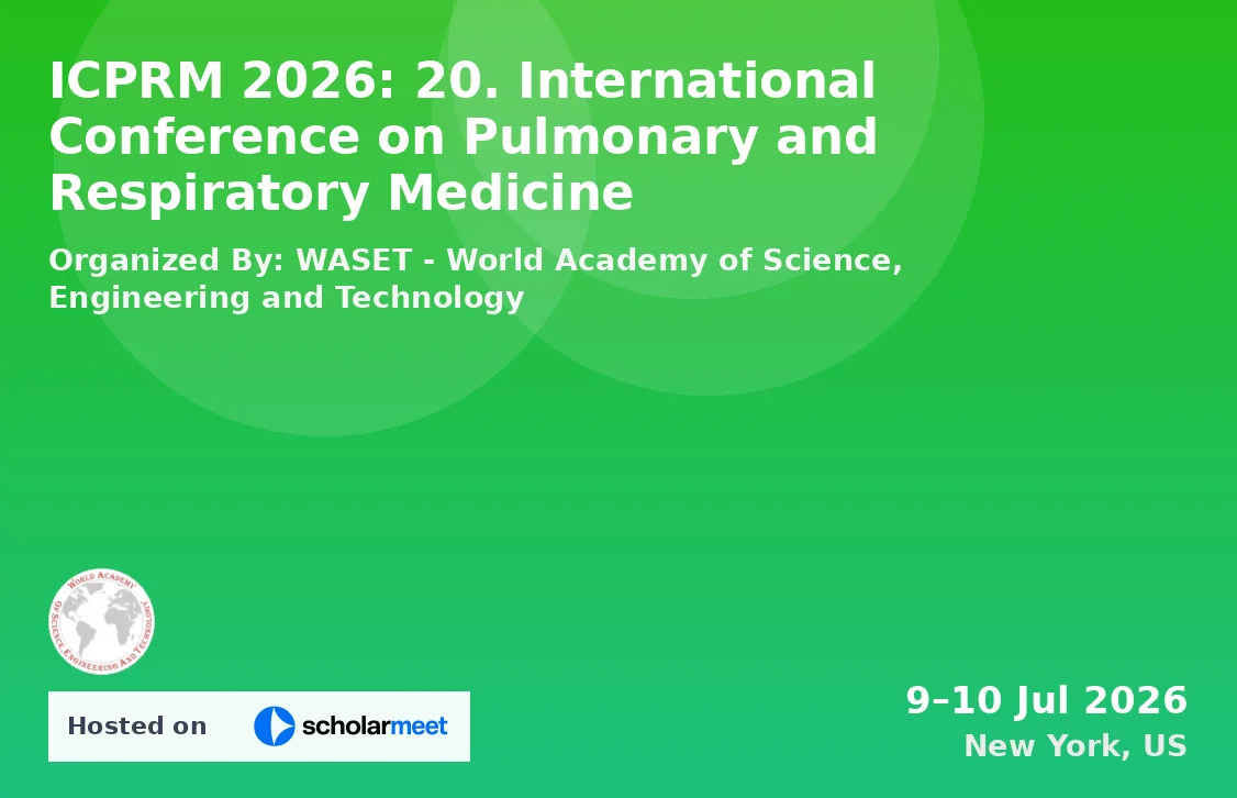 ICPRM 2026: 20. International Conference on Pulmonary and Respiratory Medicine