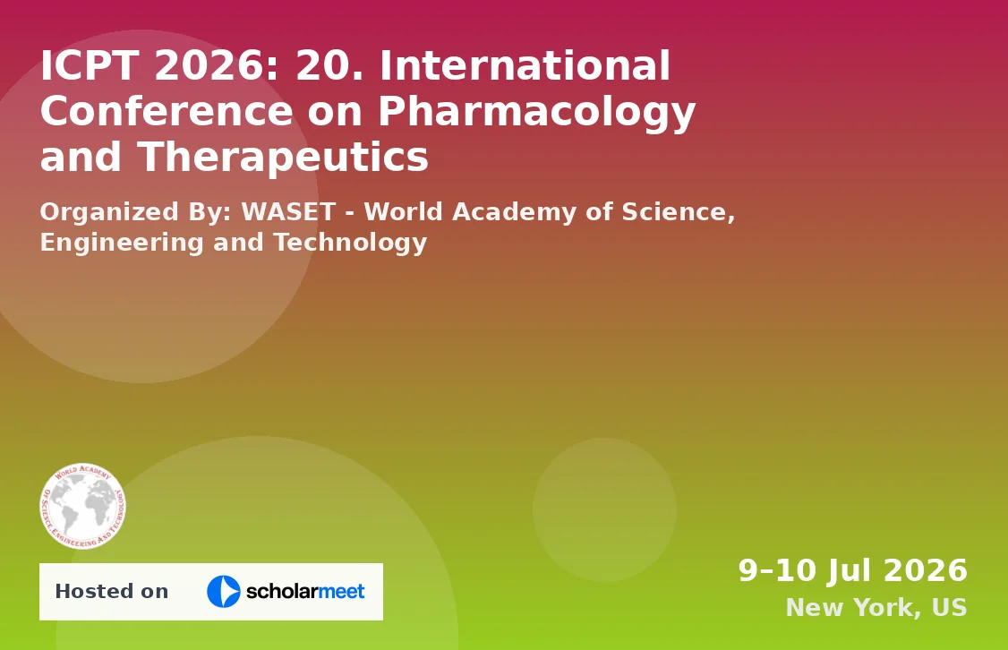 ICPT 2026: 20. International Conference on Pharmacology and Therapeutics