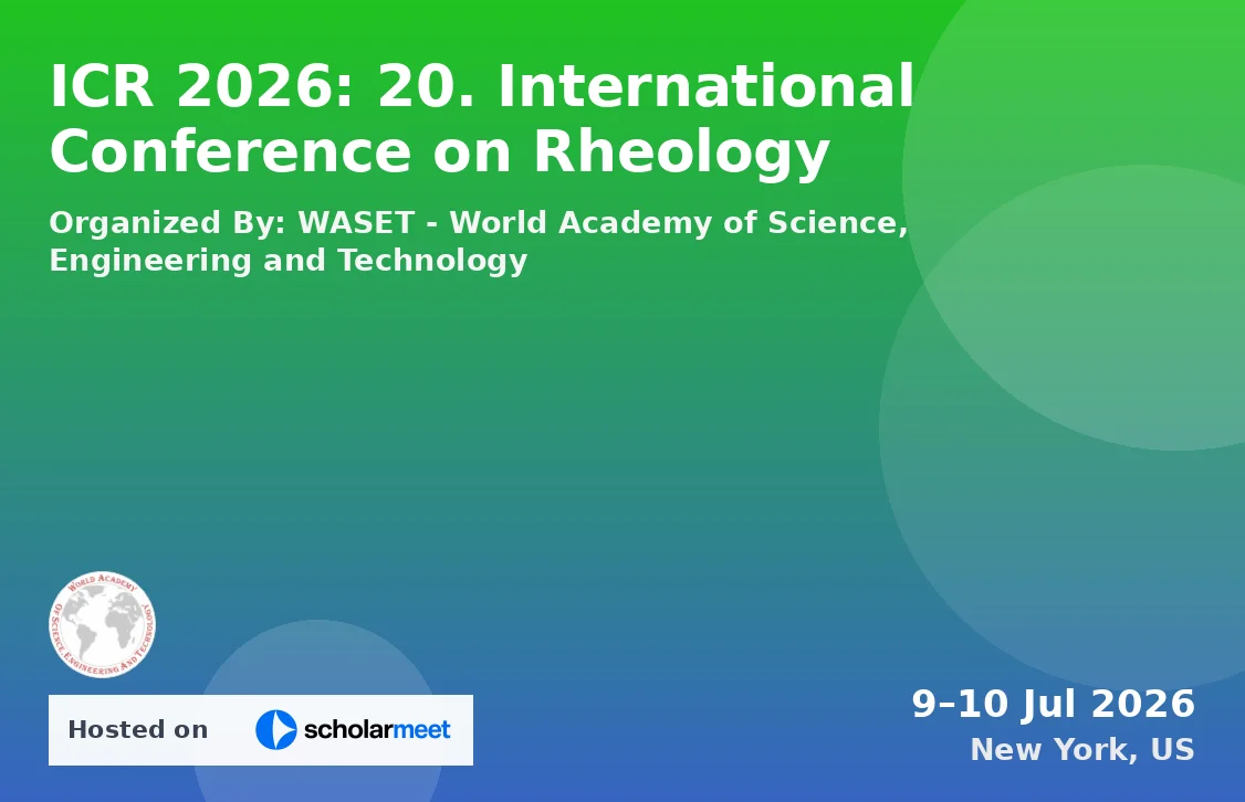 ICR 2026: 20. International Conference on Rheology