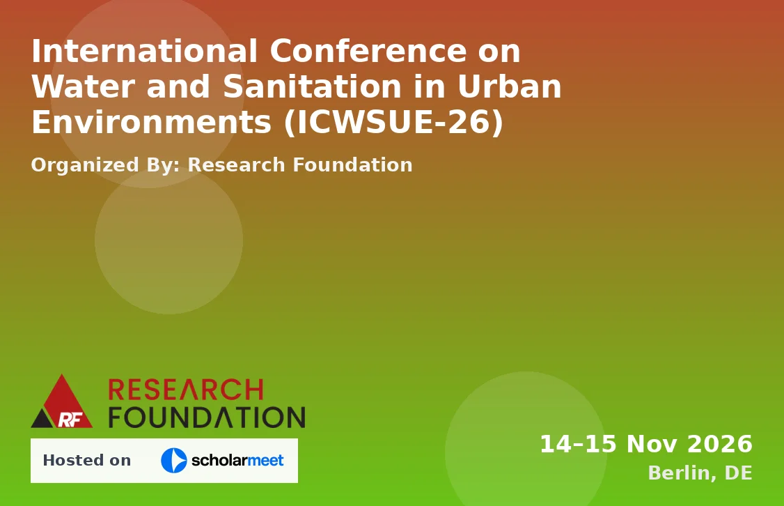 International Conference on Water and Sanitation in Urban Environments (ICWSUE-26)