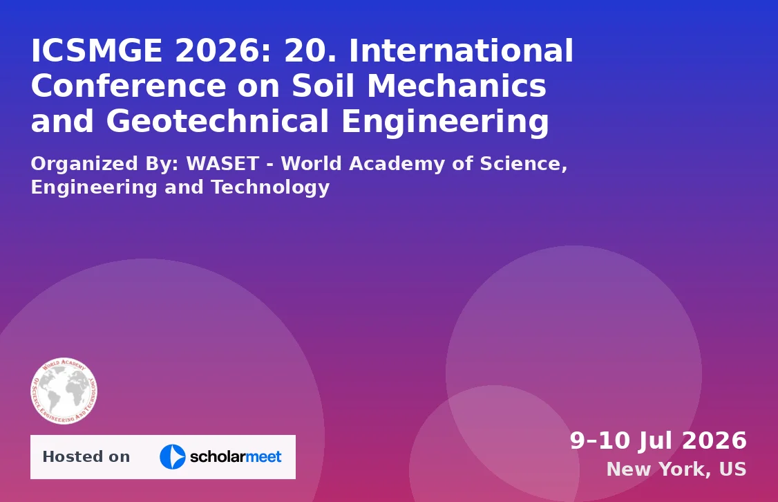 ICSMGE 2026: 20. International Conference on Soil Mechanics and Geotechnical Engineering