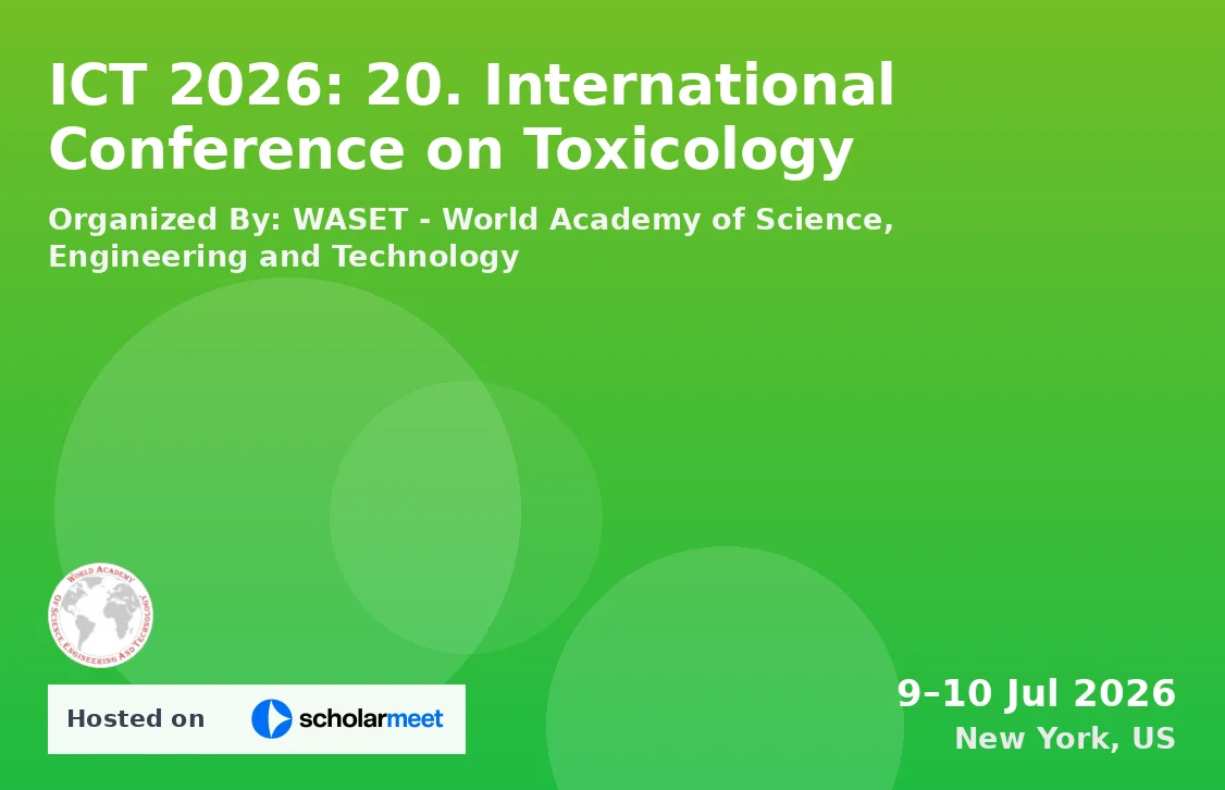 ICT 2026: 20. International Conference on Toxicology
