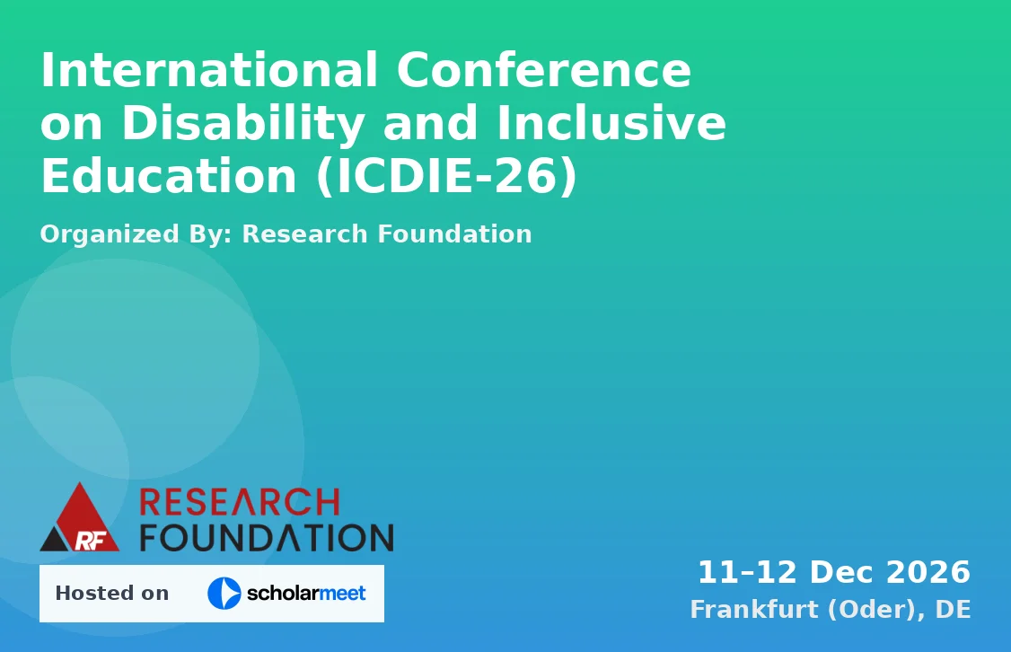 International Conference on Disability and Inclusive Education (ICDIE-26)