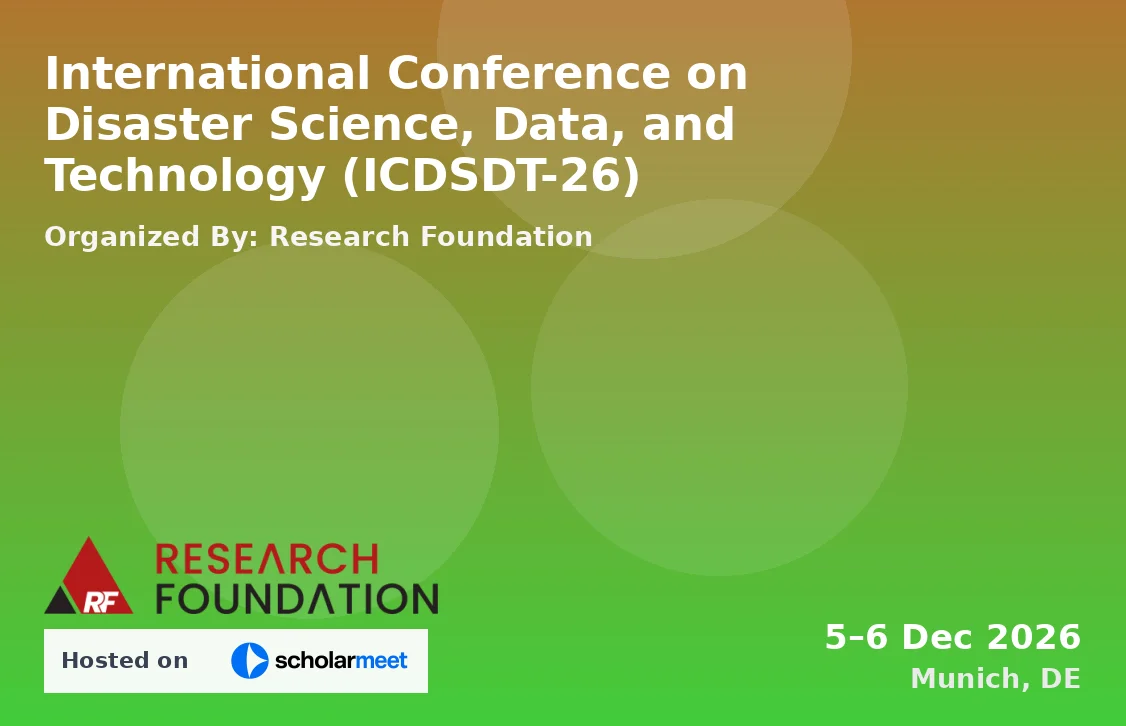 International Conference on Disaster Science, Data, and Technology (ICDSDT-26)