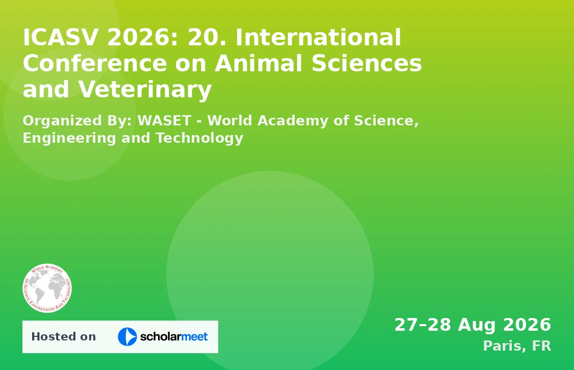 ICASV 2026: 20. International Conference on Animal Sciences and Veterinary
