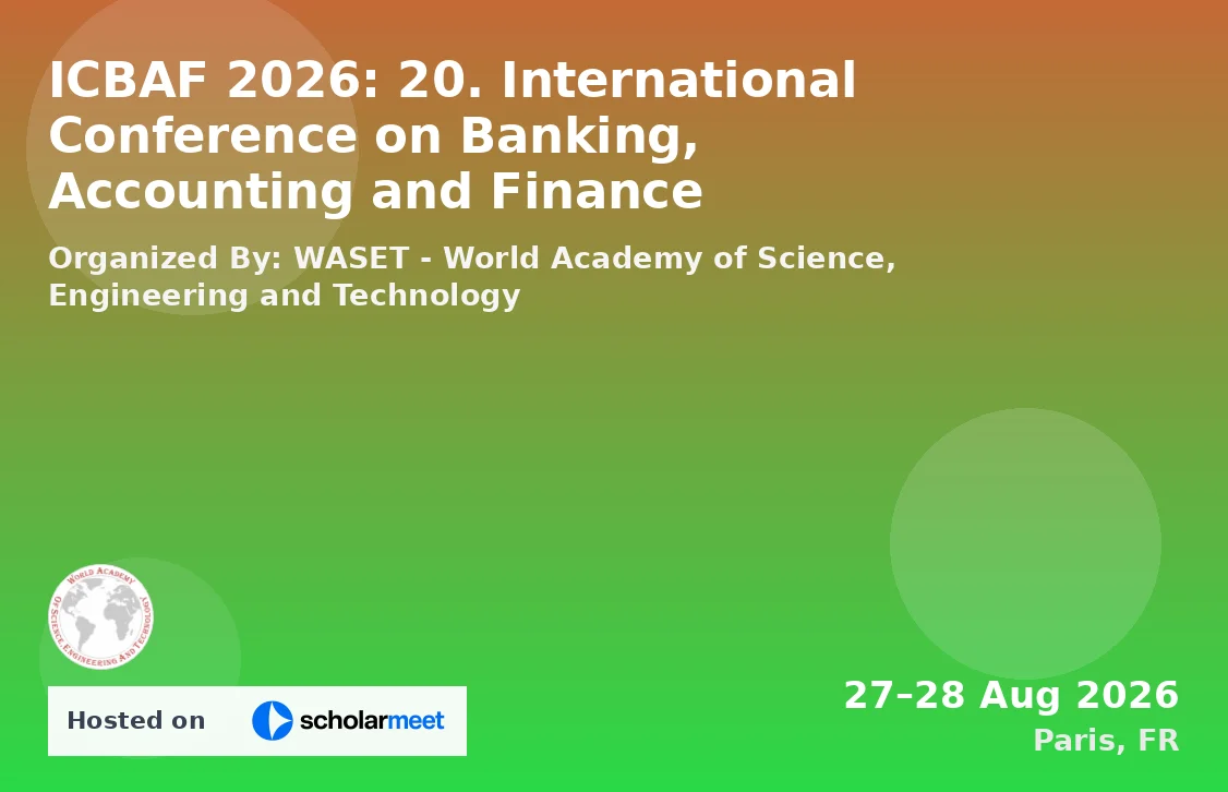 ICBAF 2026: 20. International Conference on Banking, Accounting and Finance