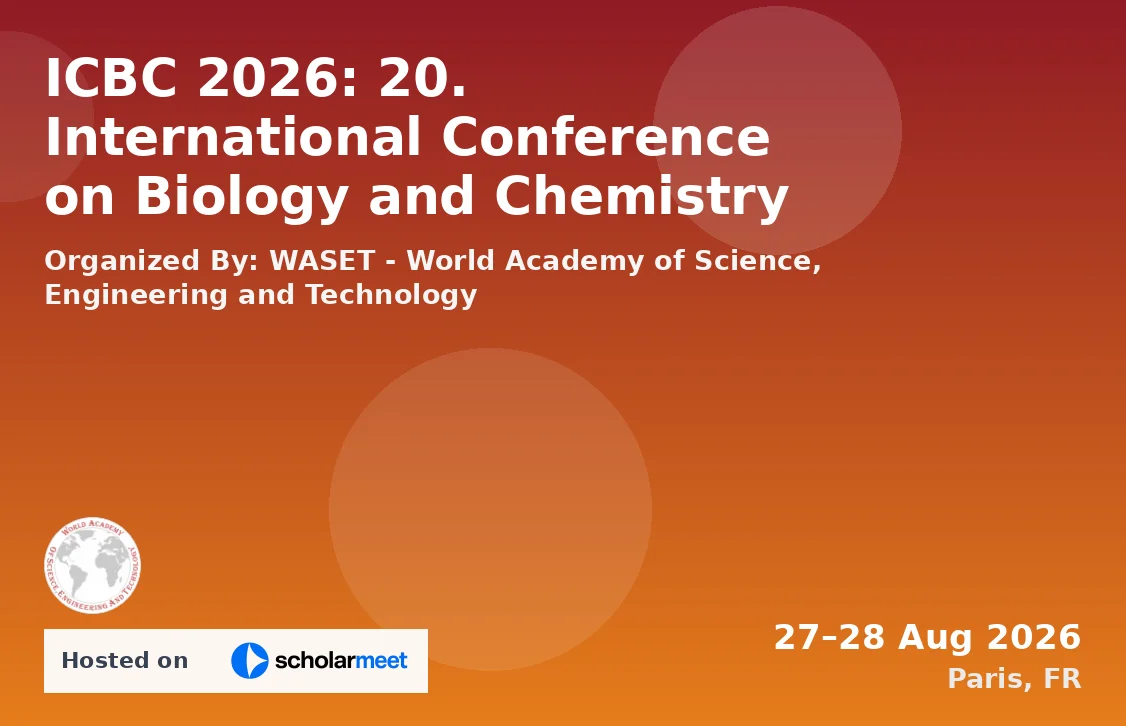 ICBC 2026: 20. International Conference on Biology and Chemistry