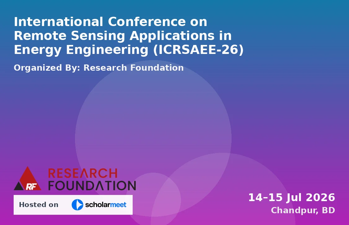 International Conference on Remote Sensing Applications in Energy Engineering (ICRSAEE-26)