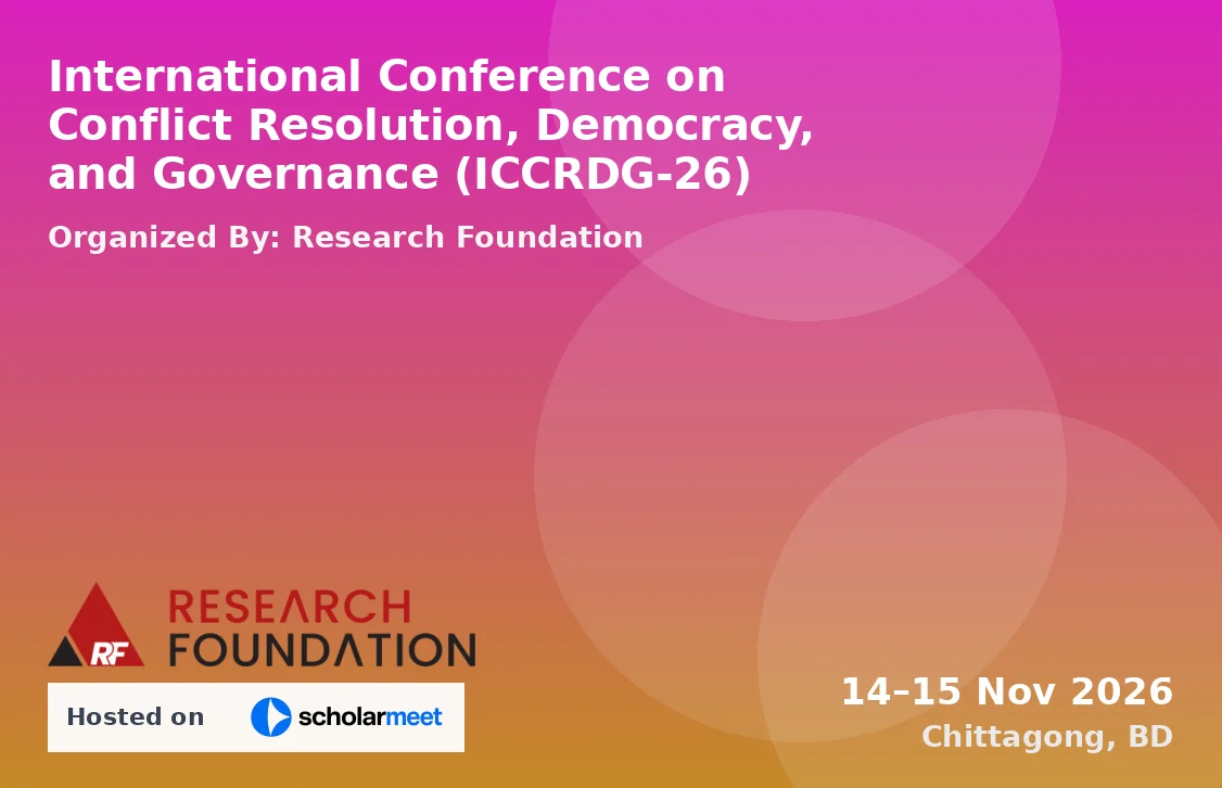 International Conference on Conflict Resolution, Democracy, and Governance (ICCRDG-26)