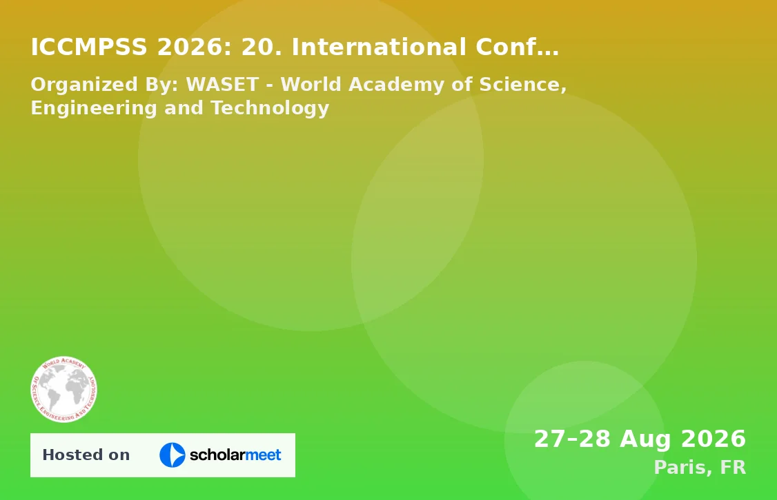 ICCMPSS 2026: 20. International Conference on Condensed Matter Physics, Superconductors and Superconductivity