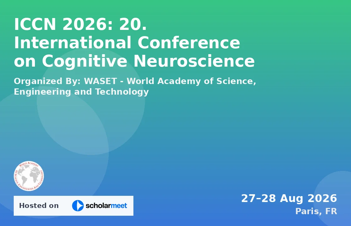 ICCN 2026: 20. International Conference on Cognitive Neuroscience