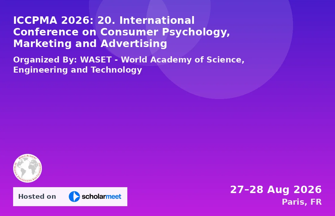 ICCPMA 2026: 20. International Conference on Consumer Psychology, Marketing and Advertising