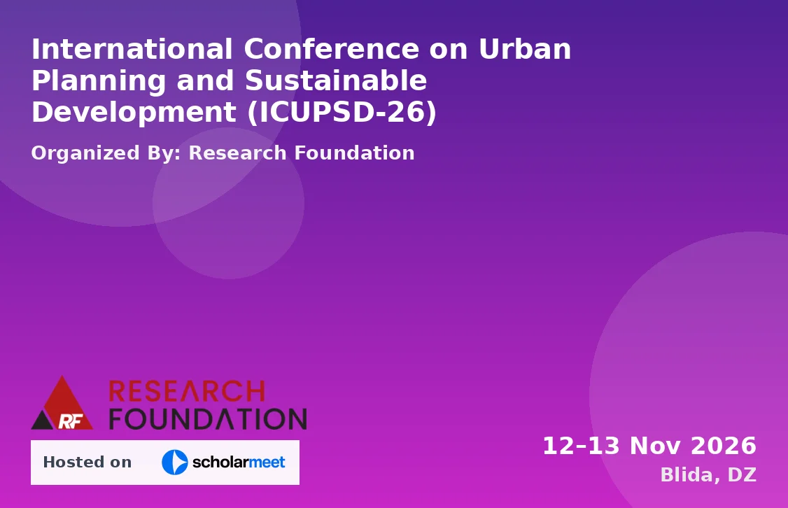 International Conference on Urban Planning and Sustainable Development (ICUPSD-26)