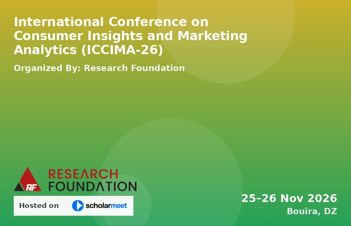 International Conference on Consumer Insights and Marketing Analytics (ICCIMA-26)